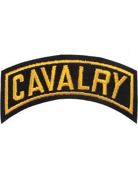 N-097 Cavalry Tab Gold on Black 4"